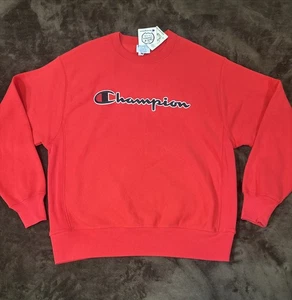 Neu mit Etikett Champion Reverse Weave Sweatshirt mit Rundhalsausschnitt rot Large gesticktes Logo - Bild 1 von 14