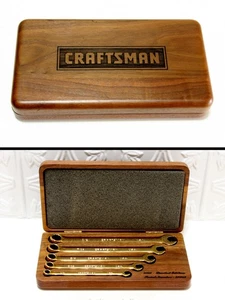 Juego de llaves Craftsman 2003 edición especial chapado en oro 22K en estuche de madera de nogal - Imagen 1 de 7