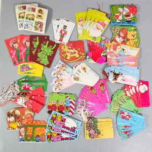Etichette regalo Natale vintage etichette francobolli in latta presepe lotto misto di 200+ - Foto 1 di 21