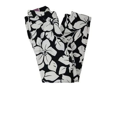 Pantalón para mujer Old Navy The Diva Daisy negro hibisco ajustado al tobillo talla 0 Foto 1 de 4