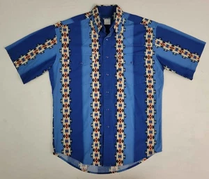Camisa Vaquera Western De Colección Años 90 Wrangler Perla A Presión Suroeste Manga Corta Para Hombre’s M - Imagen 1 de 5