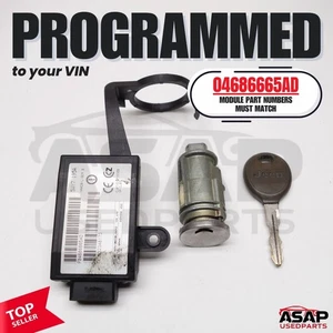 🍎 VIN PROGRAMMED PLUG & PLAY IGNITION SWITCH + IMMOBILIZER + KEY 04686665AD 🍎 - Picture 1 of 6