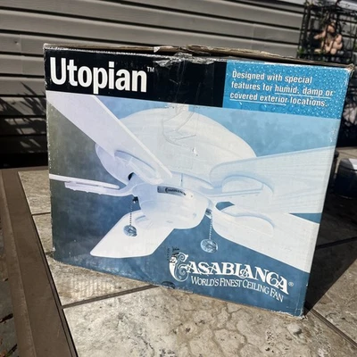 Casablanca 7711D Utopian Ceiling Fan  White W/ Blades- 60476 - Image 1 of 4