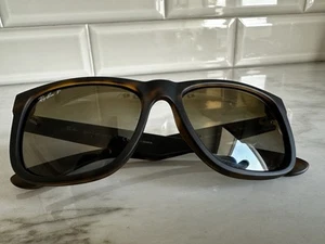 Ray-Ban Sunglasses RB4165 JUSTIN 865/T5 Matte Tortoise Frames with Brown Lenses - Picture 1 of 7