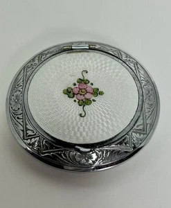 Beautiful Antique Vintage R & G Co Guilloche Enamel Powder Compact EXCELLENT !!! - Picture 1 of 3