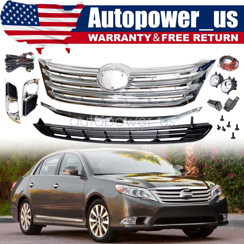 Nueva parrilla inferior superior delantera con cubiertas de lámparas antiniebla 7 piezas para Toyota Avalon 2011-2012 Foto 1 de 4