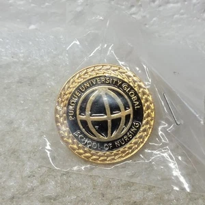 Prendedor Purdue University Global School of Nursing dorado negro solapa insignia en bolsa - Imagen 1 de 3