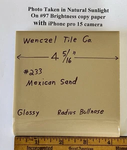 1 pc. Mexican Sand/Brown: 4-5/16" Glossy Bullnose Ceramic Tile, Wenczel Tile Co. - Picture 1 of 14