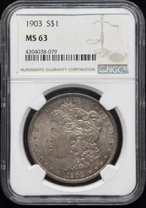1903 Morgan Silver Dollar NGC MS-63 - Picture 1 of 4