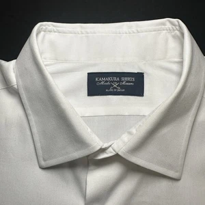 Kamakura Shirt Mens Made to Measure XXL White Cotton Poly Made in Japan Read Sz - Picture 1 of 17
