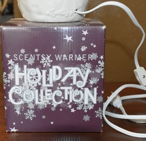 Full Size Scentsy Wax Warmer Snow Day Snowman & Snowflakes With Box RETIRED - Picture 1 of 13
