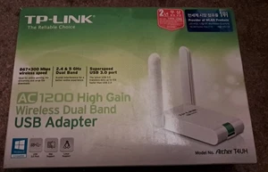 Adaptateur USB double bande sans fil TP-Link AC1200 gain élevé (Archer T4UH) blanc - Photo 1/2