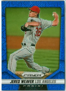 2014 Panini Prizm Jered Weaver Blue Mojo Parallel #56/75 Angels - Bild 1 von 2