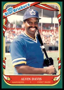 Pegatinas Fleer Star 1987 #28 Alvin Davis - Imagen 1 de 2