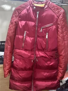 Dsquared2 Leather 2Way Down Coat Size 42 Euro Red - Picture 1 of 12