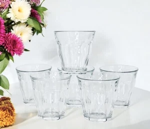 6 VTG Duralex France PICARDIE CLEAR Multisided Panel Old Fashioned Glasses NEW - Picture 1 of 6