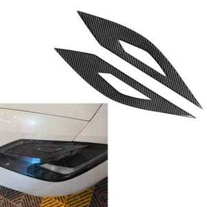 Carbon Fiber Front Headlight Eyebrow Cover For Chevrolet Corvette C7 2014-2019 - Picture 1 of 20