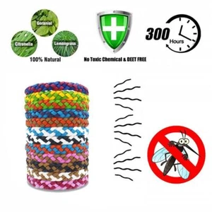 Waterproof Insect Repellent Bracelet Anti Mosquito Pest Leather Wristband - Picture 1 of 36