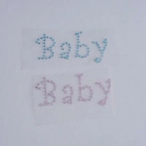 Baby Rhinestone Appliqué, Baby Iron on Rhinestone Transfer, Expecting Baby - Picture 1 of 3