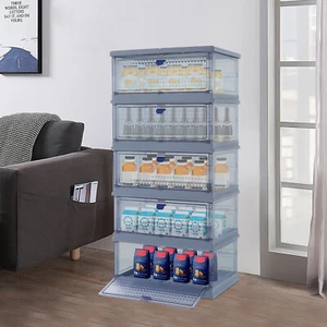 Gabinete de almacenamiento de 5 capas con puerta magnética de diamante azul para almacenar zapatos, libros - Imagen 1 de 13