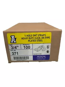 ARLINGTON 371 1-HOLE EMT Heavy Duty Click On Type Plated Steel STRAP 3/4" 100PC - Picture 1 of 5