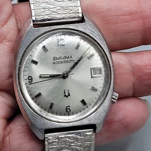 Orologio da polso uomo vintage Bulova Accutron acciaio inox forcella tuning - Foto 1 di 12