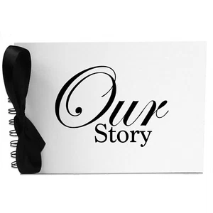 Cinta, nuestra historia, álbum de fotos, libro de recortes, páginas blancas en blanco, A5 - Imagen 1 de 5