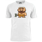 Mens Pixel Caveman Funny T Shirt Gaming Art
