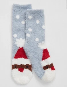 Gap Kids Girls Santa Sable Brown Plush Cozy Winter Socks Shoe Size S/M 10-2 - Picture 1 of 1