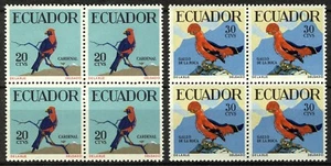 Ecuador 1958, Tropical Birds 2 of 4v in Blocks VF MNH, Mi 981-82 Kat 12,8€ - Bild 1 von 1