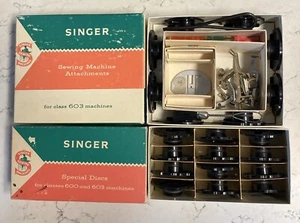 VTG SINGER 600 SEWING MACHINE ATTACHMENTS & SPECIAL DISCS FOR 600/603 MACHINES - Picture 1 of 11