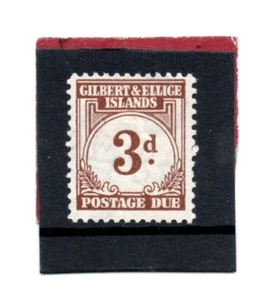 Gilbert & Ellice GV1,1940 postage due 3d brown sg D3 H.Mint - Picture 1 of 2