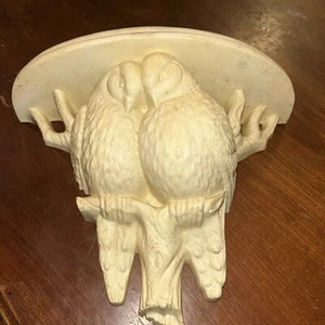 Vintage Homco White Burwood Dove Love Birds Wall Plaque Decor # 2188 Cottage MCM - Picture 1 of 11