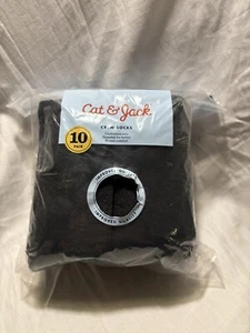 New Cat & Jack Crew Socks, 10 Pairs Size Medium 9-2.5, Black WQ8 - Picture 1 of 4