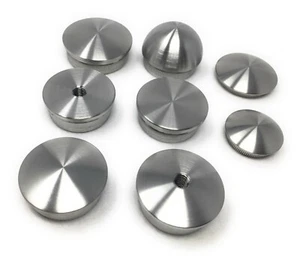 Edelstahl Stopfen Kappe Deckel  Rändel für Rohr Endkappe  V2A Geländer Handlauf - Afbeelding 1 van 9