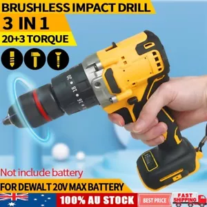Brushless Cordless 13mm 1/2'' Impact Hammer Drill Driver For Dewalt 18V Battery - Picture 1 of 13