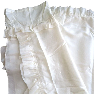 Swiss Dot Fabric Shower Curtain Ruffle Valance Panels Ivory Shabby Chic New - Image 1 of 4