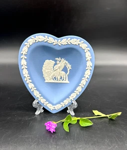 Wedgewood England blau Herz Jasperware griechischer Pegasus Pferd kleine Waschtischschale - Bild 1 von 11