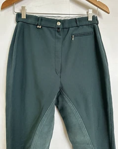 PIKEUR Full Seat Breeches Green Ribbed Measures 23" Waist Long - Picture 1 of 6