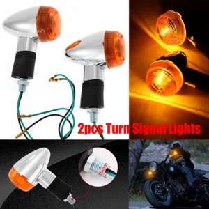 2x Motorcycle Turn Signals Light Amber For Kawasaki Vulcan VN 800 900 1500 1600 - Picture 1 of 12