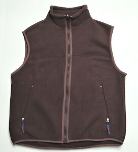 Vtg Layers Polartec Fleece Vest Size M Brown Unisex Full Zip Pockets