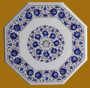 21" Table Semi Precious Stone Lapis Pietra Dura Art Handmade Home Decor - Picture 1 of 1