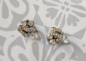 VINTAGE OHRCLIPS WEISS SCHMUCK OHRRINGE - Bild 1 von 11