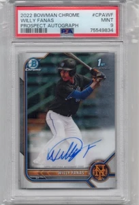 2022 Bowman Chrome #CAP-WF Willy Fanas Mets Prospect Autograph PSA 9 - Picture 1 of 1