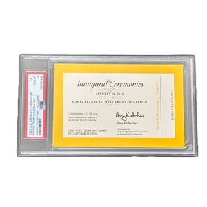 2025 President Donald Trump Inauguration Yellow Ticket Swearing In PSA Mint 10 - Imagen 1 de 4