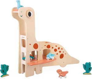 Janod Diplodocus Dinosaur Garage | Wooden Push-Along Toy (24m+) - Picture 1 of 1