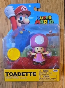 Super Mario - Toadette mit Münze Jakks World of Nintendo 4" Figur Neu! Gratis S+H! - Bild 1 von 2