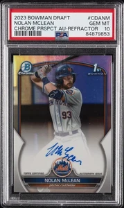 2023 BOWMAN DRAFT CHROME PRSPCT AUTO REFRACTOR #CDANM NOLAN MCLEAN 11/499 PSA 10 - Picture 1 of 2