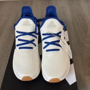adidas Women's Cloudfoam Pure Sneaker, White/Team Royal Blue/Grey, 6.5 - Picture 1 of 7