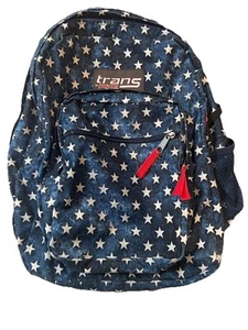 Mochila escolar Jansport Trans Supermax 17" para computadora portátil azul blanco estrellas EE. UU. - Imagen 1 de 6